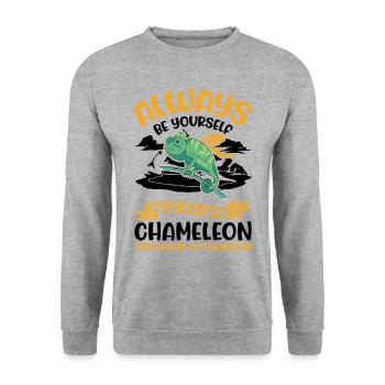Alawys sois toi-même Chaméléon Chamäleon - Sweat-shirt Unisexe - gris chiné - Devant - Alina (178cm) & Michal (187cm)