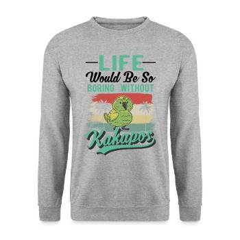 Kakapo Bird Night Parrot - Unisex Sweatshirt - salt & pepper - Front - Alina (178cm) & Michal (187cm)