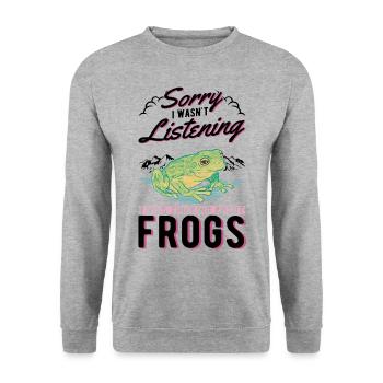 Grenouille cadeau Rainette - Sweat-shirt Unisexe - gris chiné - Devant - Alina (178cm) & Michal (187cm)