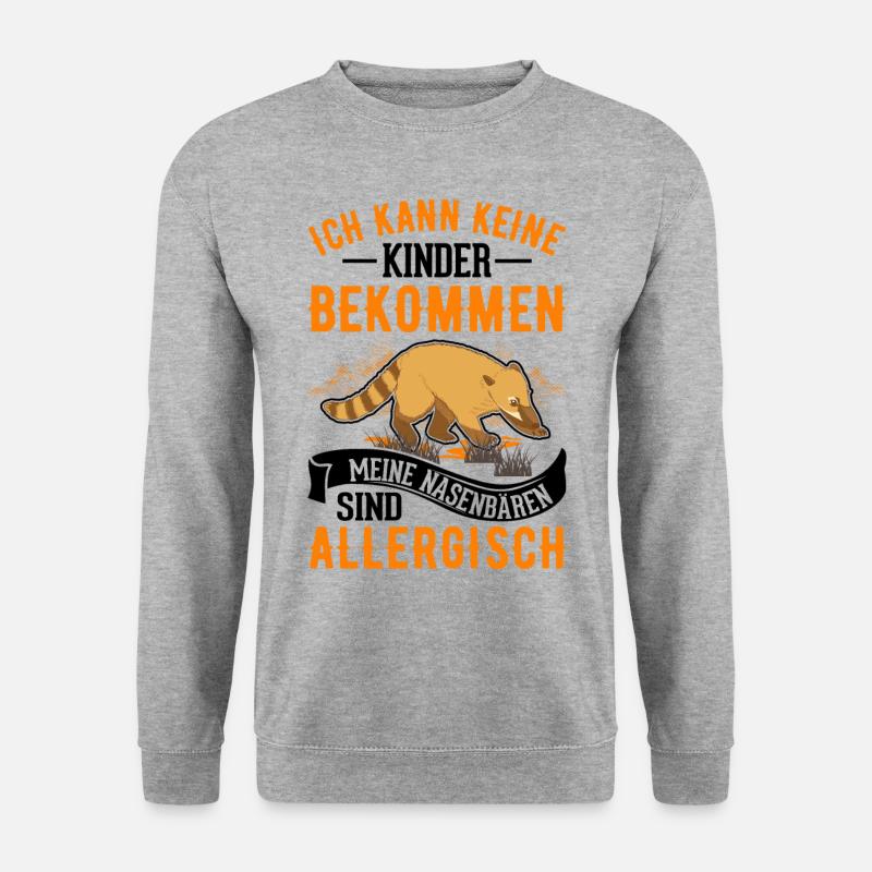 Nasenbär Coati Rüsselbär - Unisex Pullover - Weißgrau meliert