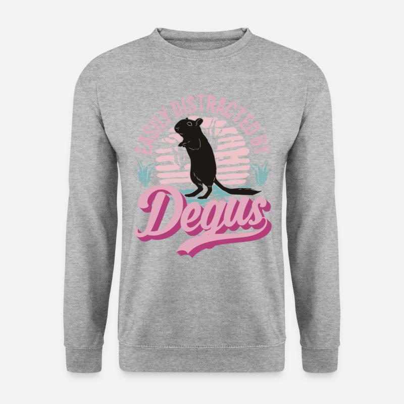 Degu Geschenk Strauchratte Walddegu - Unisex Pullover - Weißgrau meliert