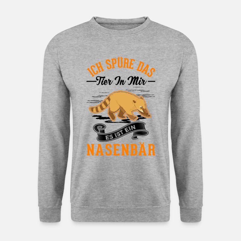 Nasenbär Coati Rüsselbär - Unisex Pullover - Weißgrau meliert