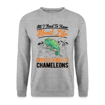 Caméléon - Sweat-shirt Unisexe - gris chiné - Devant - Alina (178cm) & Michal (187cm)