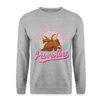 Easily distracted by Pangolins - Unisex Sweatshirt - salt & pepper - Front - Alina (178cm) & Michal (187cm)