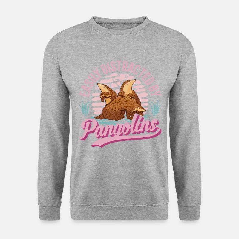 Facilement distrait par les Pangolins - Sweat-shirt Unisexe - gris chiné