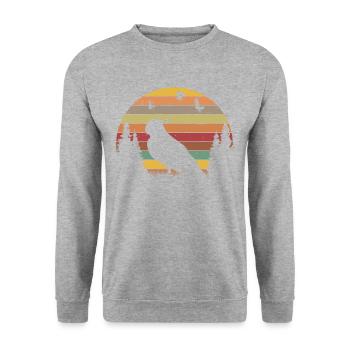 Budgie Retro Welli Vintage - Sweat-shirt Unisexe - gris chiné - Devant - Alina (178cm) & Michal (187cm)