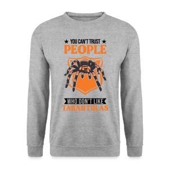 Tarentule Araignée de compagnie Tarentule - Sweat-shirt Unisexe - gris chiné - Devant - Alina (178cm) & Michal (187cm)