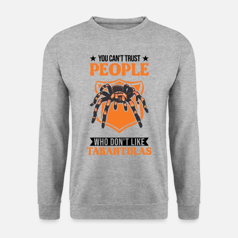 Tarantel Haustier Spinne Tarantula - Unisex Pullover - Weißgrau meliert
