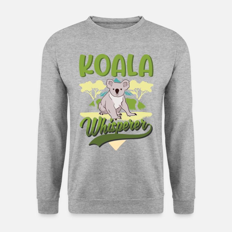 Koala Flüsterer Koalabär - Unisex Pullover - Weißgrau meliert