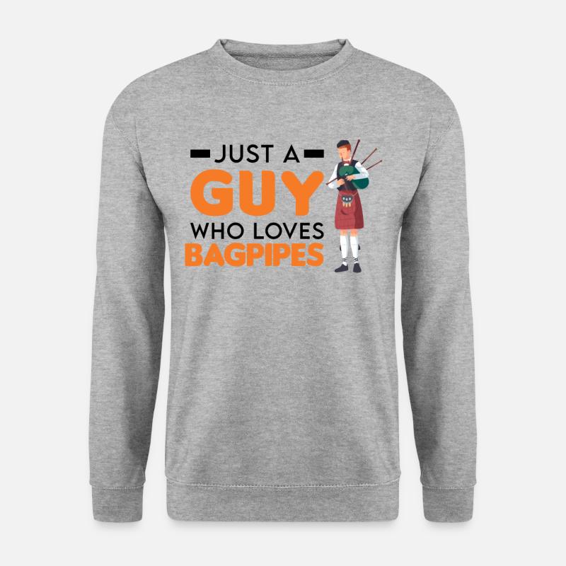 Dudelsack Mann Dudelsackspieler - Unisex Pullover - Weißgrau meliert