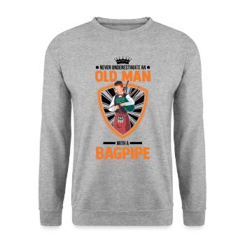 Bagpipes Old Man Bagpipers - Unisex Sweatshirt - salt & pepper - Front - Alina (178cm) & Michal (187cm)