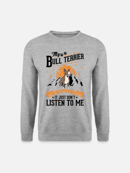 Bull Terrier ouïe Miniature Bull Terrier - Sweat-shirt Unisexe - gris chiné