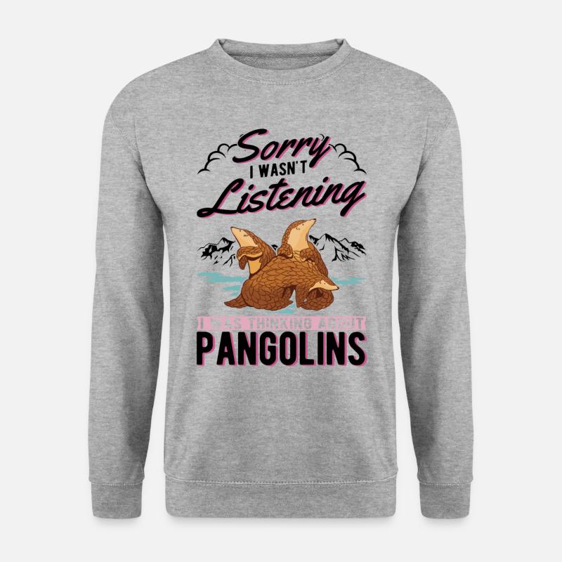 Pangolin Geschenk Schuppentier - Unisex Pullover - Weißgrau meliert