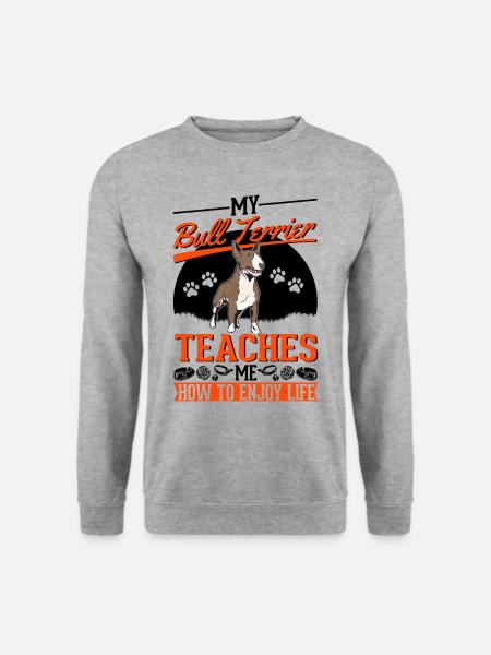 Bullterrier Geschenk Miniature Bull Terrier - Unisex Pullover - Weißgrau meliert