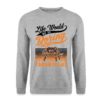 Tarantula Gift Spider Tarantula - Unisex Sweatshirt - salt & pepper - Front - Alina (178cm) & Michal (187cm)