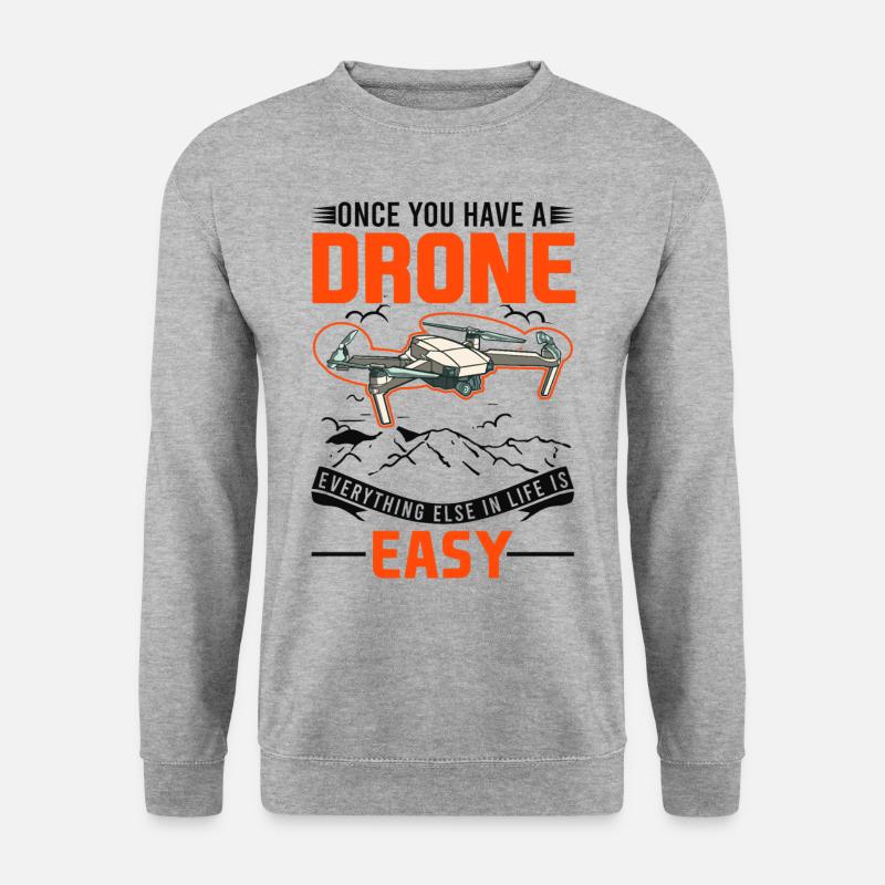 Drone Drone Pilot Quadcopter - Sweat-shirt Unisexe - gris chiné