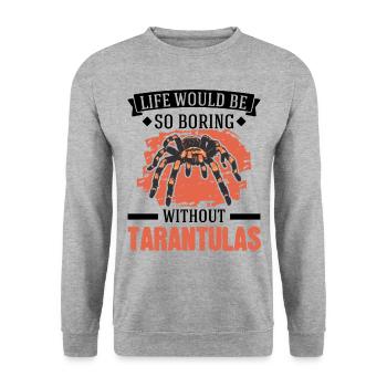 Tarantula Gift Spider Tarantula - Unisex Sweatshirt - salt & pepper - Front - Alina (178cm) & Michal (187cm)