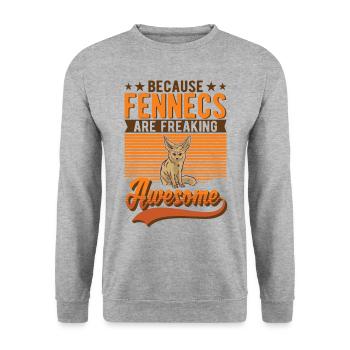 Parce que les Fennecs sont des Fennek impressionnants - Sweat-shirt Unisexe - gris chiné - Devant - Alina (178cm) & Michal (187cm)