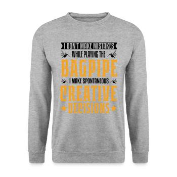 Bagpipes: Creative Choices - Unisex Sweatshirt - salt & pepper - Front - Alina (178cm) & Michal (187cm)