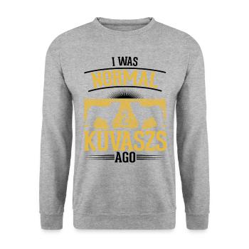 Kuvasz Cadeau Chien Hongrois - Sweat-shirt Unisexe - gris chiné - Devant - Alina (178cm) & Michal (187cm)