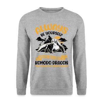Always be yourself Komodo Dragon Komodo Dragons - Unisex Sweatshirt - salt & pepper - Front - Alina (178cm) & Michal (187cm)