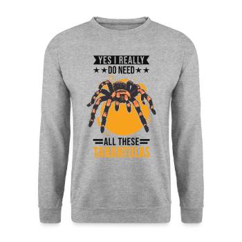 Tarentule Cadeau Araignée Tarentule - Sweat-shirt Unisexe - gris chiné - Devant - Alina (178cm) & Michal (187cm)