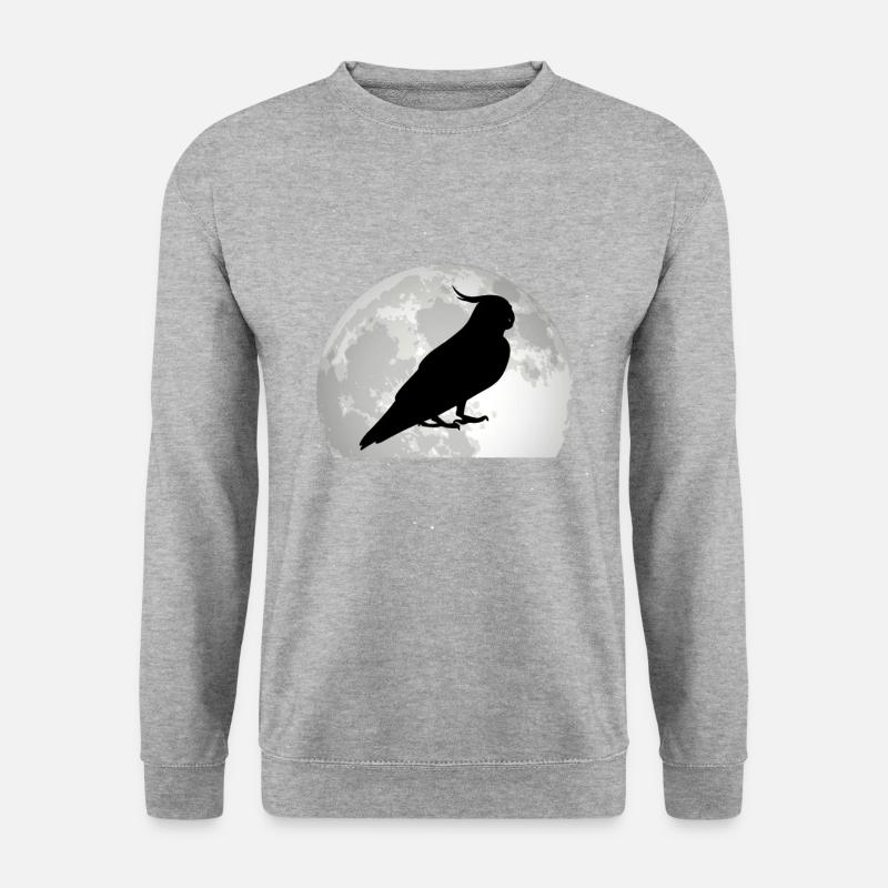 Budgie Moon Welli Parakeet - Unisex Sweatshirt - salt & pepper