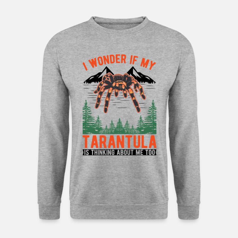 Tarantel Spinne Tarantula - Unisex Pullover - Weißgrau meliert