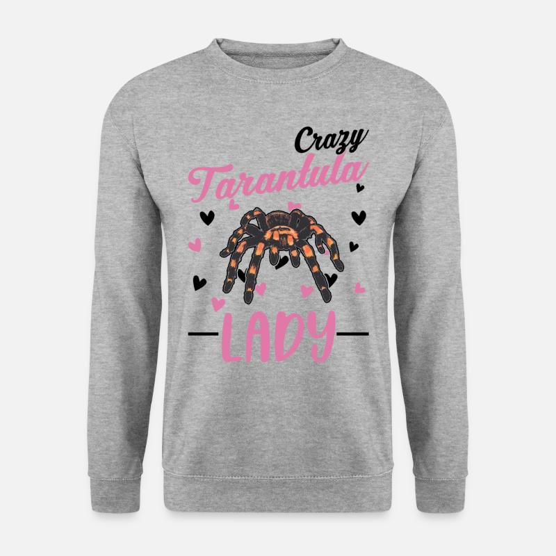 Verrückte Tarantel Frau - Unisex Pullover - Weißgrau meliert