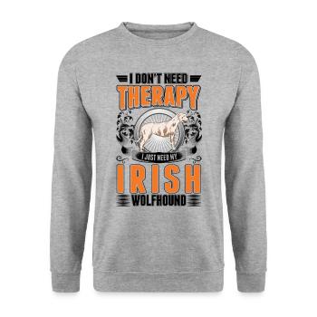 Irish Wolfhound Therapy Irish Wolfhound - Unisex Sweatshirt - salt & pepper - Front - Alina (178cm) & Michal (187cm)