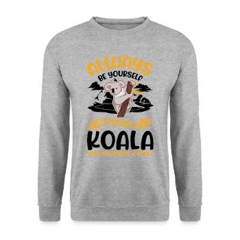 Always be yourself Koala - Unisex Pullover - Weißgrau meliert - Vorne - Alina (178cm) & Michal (187cm)