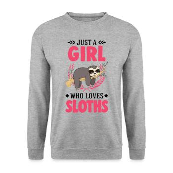 Just a Girl Who loves Sloths Sloth Girl - Unisex Sweatshirt - salt & pepper - Front - Alina (178cm) & Michal (187cm)