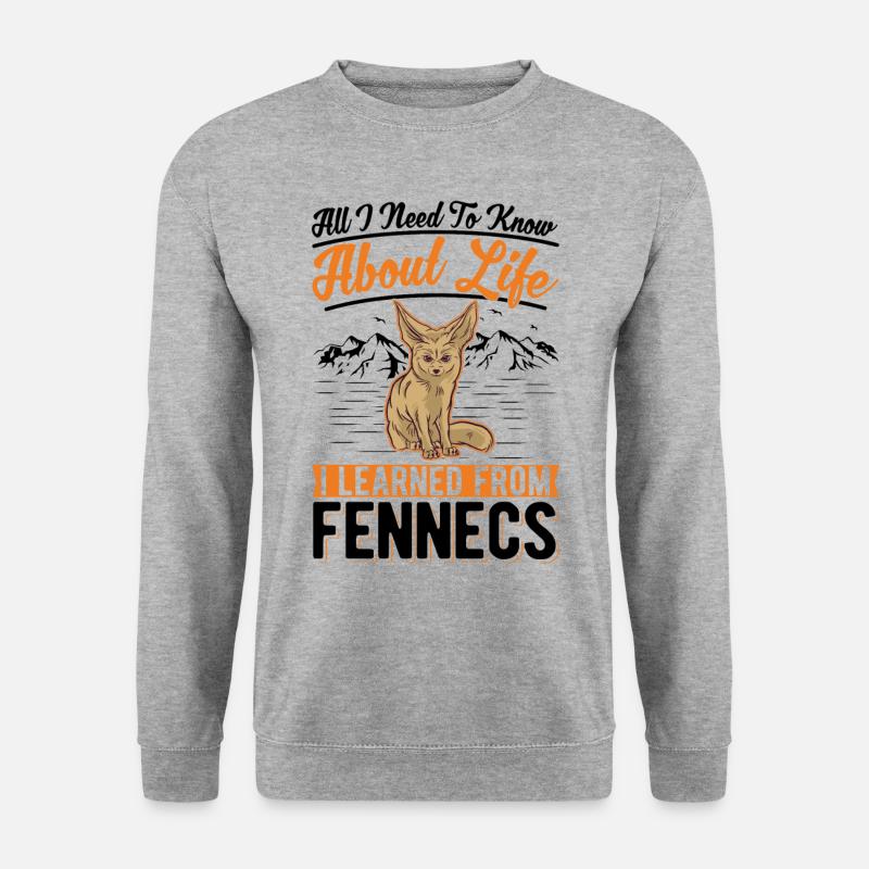 Fennek Cadeau Renard du désert - Sweat-shirt Unisexe - gris chiné