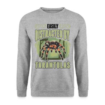 Easily distracted by Tarantulas Tarantel - Unisex Pullover - Weißgrau meliert - Vorne - Alina (178cm) & Michal (187cm)