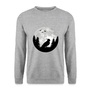 Budgie Moon Welli Parakeet - Unisex Sweatshirt - salt & pepper - Front - Alina (178cm) & Michal (187cm)