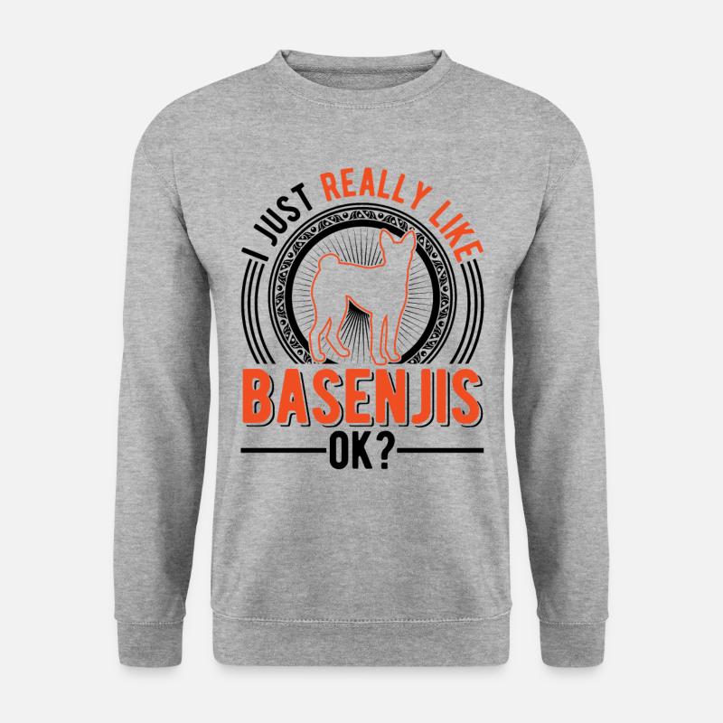 I just like Basenjis - Unisex Sweatshirt - salt & pepper