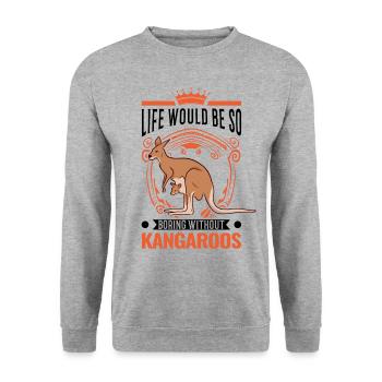 Australian Kangaroo Australia Kangaroo - Unisex Sweatshirt - salt & pepper - Front - Alina (178cm) & Michal (187cm)