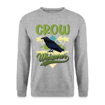 Crows Whisperer Raven Crow Crow Breeder - Unisex Sweatshirt - salt & pepper - Front - Alina (178cm) & Michal (187cm)