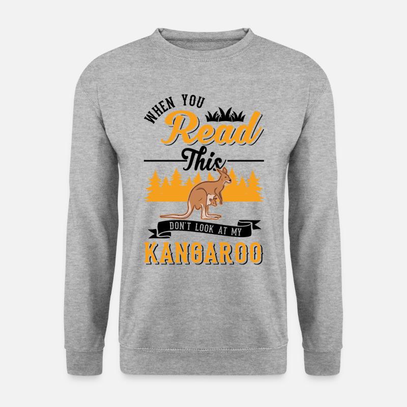 Australisches Känguru Australien Kangaroo - Unisex Pullover - Weißgrau meliert