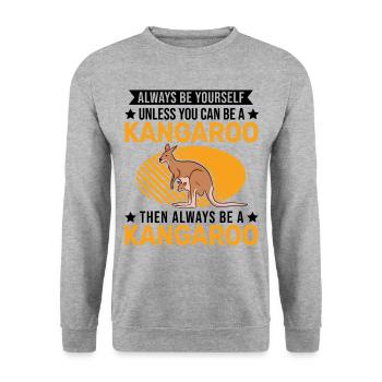 Always be yourself Kangaroo Australia Kangaroo - Unisex Sweatshirt - salt & pepper - Front - Alina (178cm) & Michal (187cm)