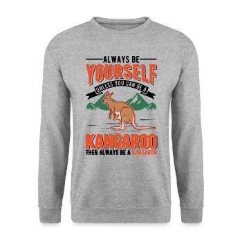 Always be yourself Kangaroo Australia Kangaroo - Unisex Sweatshirt - salt & pepper - Front - Alina (178cm) & Michal (187cm)