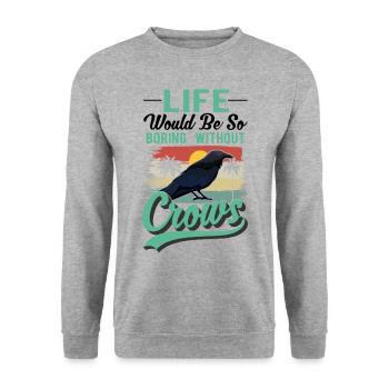 Crow, Raven, Crow, Crow Husbandry, Crow Breeder - Unisex Sweatshirt - salt & pepper - Front - Alina (178cm) & Michal (187cm)