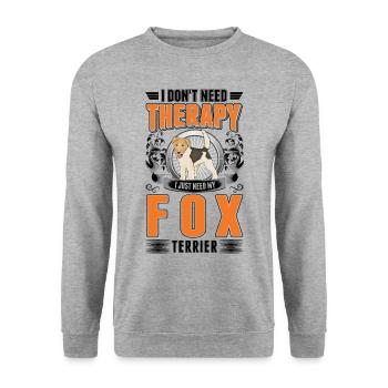 Thérapie Fox Terrier - Sweat-shirt Unisexe - gris chiné - Devant - Alina (178cm) & Michal (187cm)