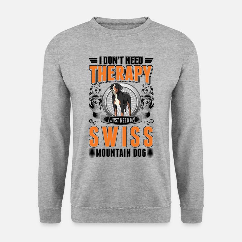 Schweizer Sennenhund Therapie - Unisex Pullover - Weißgrau meliert