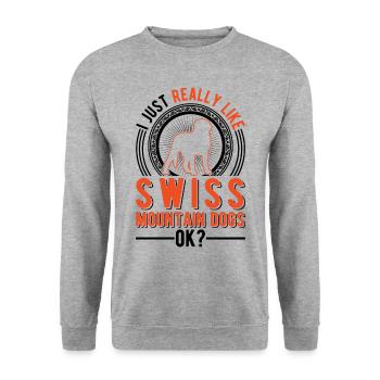 J’aime bien les bouviers suisses - Sweat-shirt Unisexe - gris chiné - Devant - Alina (178cm) & Michal (187cm)