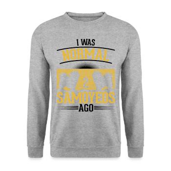 Samoyède Chien de traîneau Samoyède - Sweat-shirt Unisexe - gris chiné - Devant - Alina (178cm) & Michal (187cm)