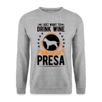 Vin Presa Canario et Dogo Canario - Sweat-shirt Unisexe - gris chiné - Devant - Alina (178cm) & Michal (187cm)