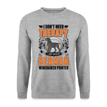 German Wirehair Therapy - Unisex Sweatshirt - salt & pepper - Front - Alina (178cm) & Michal (187cm)