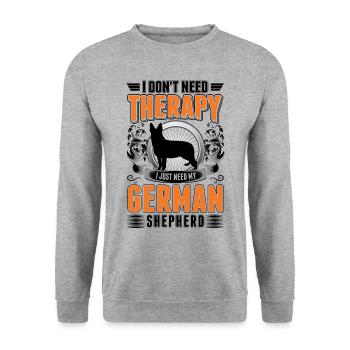 Thérapie du berger allemand - Sweat-shirt Unisexe - gris chiné - Devant - Alina (178cm) & Michal (187cm)