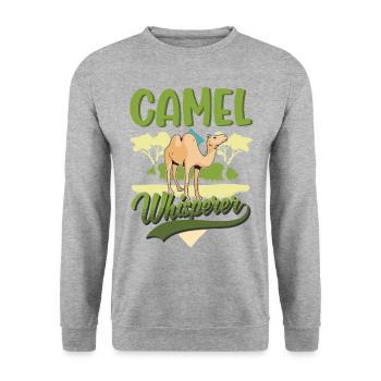 Camel Whisperer Camel Whisperer Big Camel - Unisex Sweatshirt - salt & pepper - Front - Alina (178cm) & Michal (187cm)